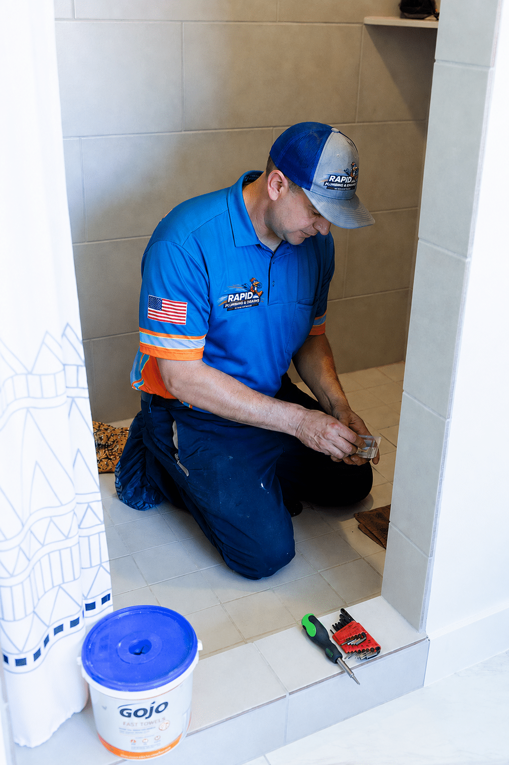 Plumber at work